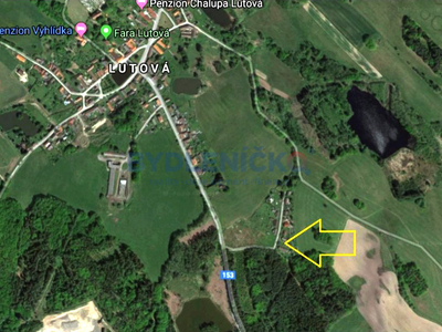 Prodej stavebního pozemku 664 m2 v obci Lutová, nedaleko lázeňského města Třeboň